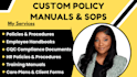 write policy and procedure manuals sops employee handbooks client intake form