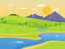 draw a flat vector landscape illustration