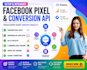 setup facebook pixel, meta conversion API, ga4 and server side tracking