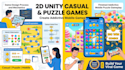 develop 2d unity puzzle mobile game, hyper casual game, brain game, match 3 game