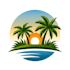 design beach landscape and lawncare logo