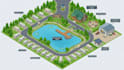 draw redraw custom vector site rv park map treasure city property isometric map