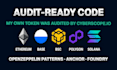 write audit ready solana anchor or evm smart contracts with tests