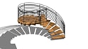design and render modern 3d staircase, spiral staircase and handrail