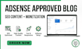build adsense approved blog website with SEO and monetization