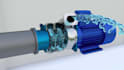create 3d centrifugal pump mechanical equipment and industrial process animation