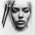 dark illustration with white charcoal pencil