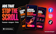 design high converting facebook and tiktok ad creatives