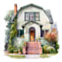 create a watercolor house portrait or buildings