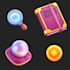 create casual stylized icons, game UI assets, and tile tap items