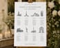 design wedding seating chart, seating plan and welcome board