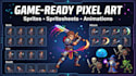 create custom pixel art spritesheets and animations for 2d game
