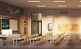 do 3d school design, 3d classroom, locker room, library, 3d lecture room design