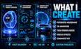 create futuristic hologram 3d animation and tech promo videos with vfx