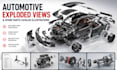 create automotive exploded view renderings and spare parts catalog graphics