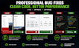 fix HTML CSS and javascript website bugs