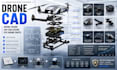 design drone cad, drone frame, uav enclosure, fpv drone parts, cad model
