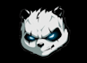 create panda racing mascot logo with express delivery