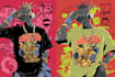 make cover arts in y2k hyperpop edm style
