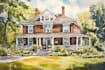 draw a watercolor house painting