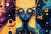 illustrate custom abstract psychedelic art for merchandise