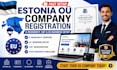 register eistonia ou company, and giude e residency  setup, vat