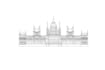draw detailed building line art or sketch illustration