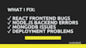 fix frontend and backend bugs in your react nodejs web app