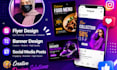 design professional logo flyer banner and social media
