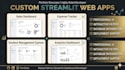 develop a professional streamlit dashboard and web app