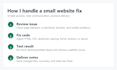 fix HTML CSS javascript bugs and responsive website issues
