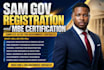 do sam gov registration mbe certification for government bid