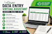 do data entry, web research and copy paste tasks