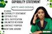 design a professional capability statement for government contracts