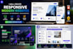 create a responsive HTML CSS javascript website