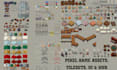 create pixel art game character, sprite sheets, animations, tilesets, UI and hud