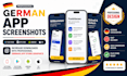 german app screenshots for play store, app store google play, andriod mobile app
