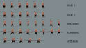 create pixel art character, isometric pixel art, pixel animation, sprite sheet