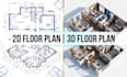 2d autocad floor plan 3d floor plan rendering house plan architectural