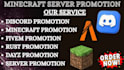 promote your minecraft promotion, discord server, fivem game, rust, dayz, server