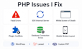 fix php issues and debug php code errors