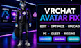 make vrchat avatar rigging, quest and PC ready 3d avatar model