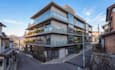 recraft apartment sloped building,resolution rendering,driveway,architecture cgi
