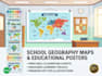 create school geography maps, educational posters and printable charts