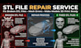 stl file repair, mesh cleanup custom 3mf modification 3d scan cleanup 3d models