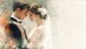 draw couple portrait for wedding illustration