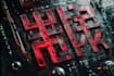 create futuristic cyberpunk style or mecha logo for you