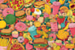 illustrate cute food and drinks