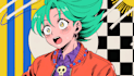 draw a portrait in 90s retro anime style