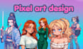 do pixel art animation, sprite sheet animation and pixel art character design